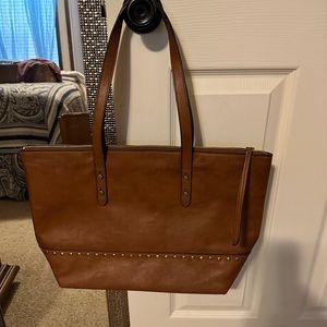 Fossil Brown Leather Tote